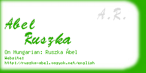 abel ruszka business card